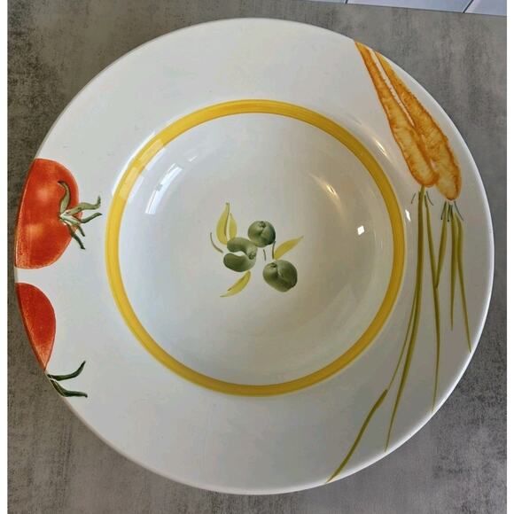 Crate & Barrel White Vegetable Serving Bowl/Judith Moss Kruger Italy 13½" GUC - Picture 3 of 14